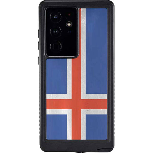 Iceland Flag Distressed Galaxy S24 Ultra Waterproof Case